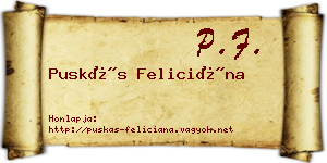 Puskás Feliciána névjegykártya