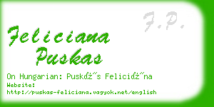 feliciana puskas business card